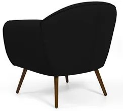 Poltrona Decorativa Nina Corano C-05 com Pés Palito Castanho - Domi
