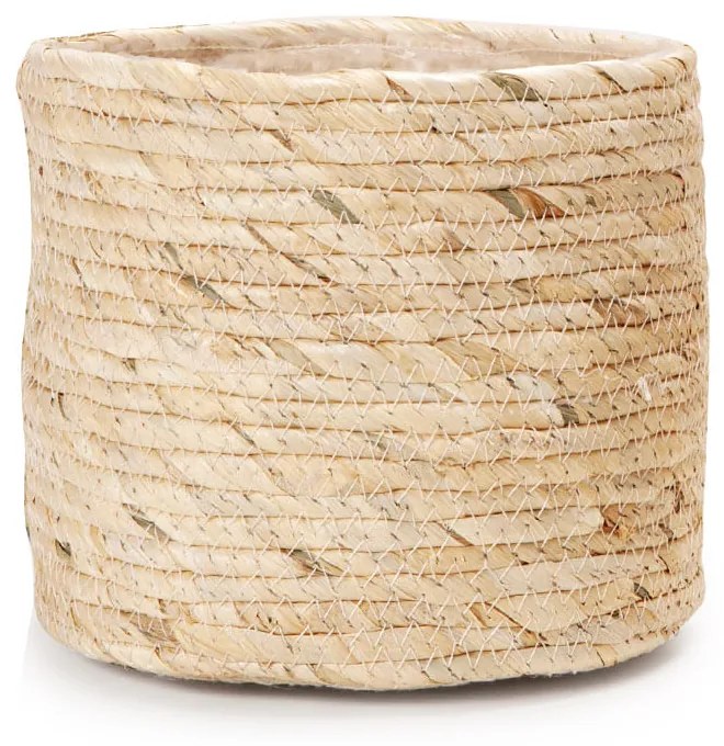 Cachepot em Fibra Natural Cesto Bege - 17cm