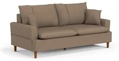 Sofá Living 2 Lugares 160cm com Almofadas Veras D05 Suede Marrom - Mpo