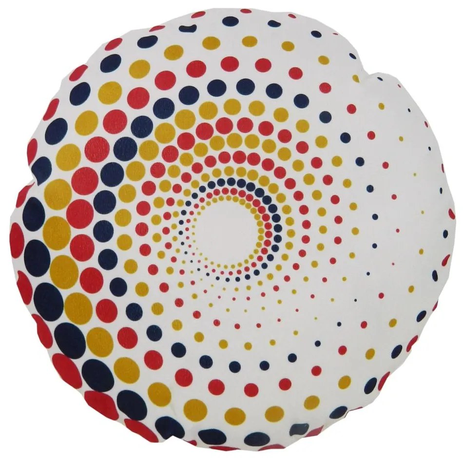 Almofada Redonda Ravi Cheia Indiana em Tons Vermelho 40x40cm - ARI-0324