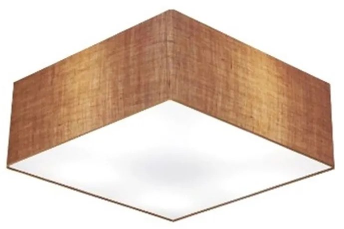 Plafon Quadrado Md-3050 Cúpula em Tecido 12/40x40cm Palha - Bivolt