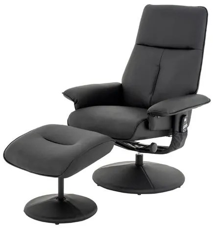 Poltrona de Massagem Nebraska Com Puff Corino Preto - 76899 Sun House
