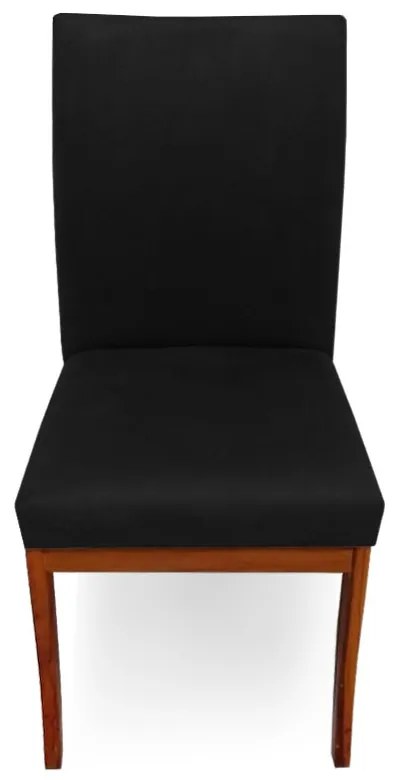 Conjunto 2 Cadeiras Raquel para Sala de Jantar Base de Eucalipto Suede Preto