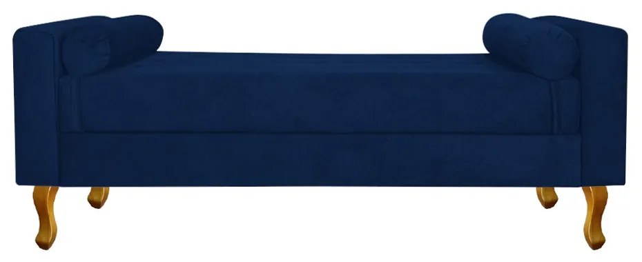 Recamier Félix Solteiro 120cm Suede Azul Marinho - ADJ Decor