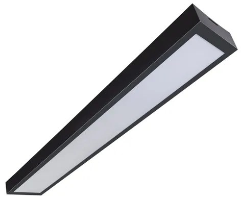 Plafon Led De Sobrepor Retangular Preto 54W Valencia - LED BRANCO QUENTE (3000K)