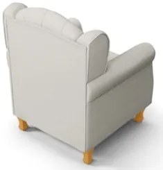 Poltrona de Amamentação Pés Madeira e Puff Lucy Z39  Linho Off White -