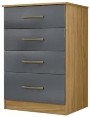 Cômoda Para Quarto 61cm Com 4 Gavetas Miriad Freijó/Cinza Z17 - Mpozen