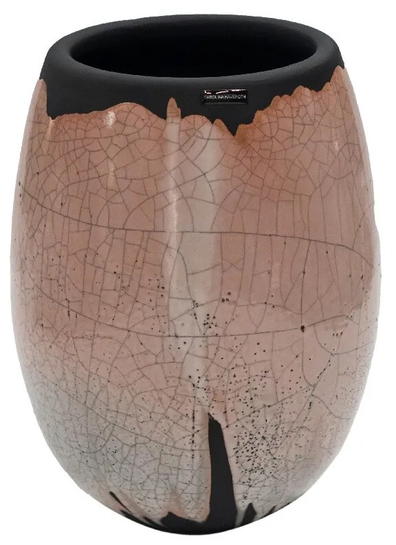 Vaso Aberto M decorativo em Cerâmica Carolina Haveroth – Rakú Alto Brilho