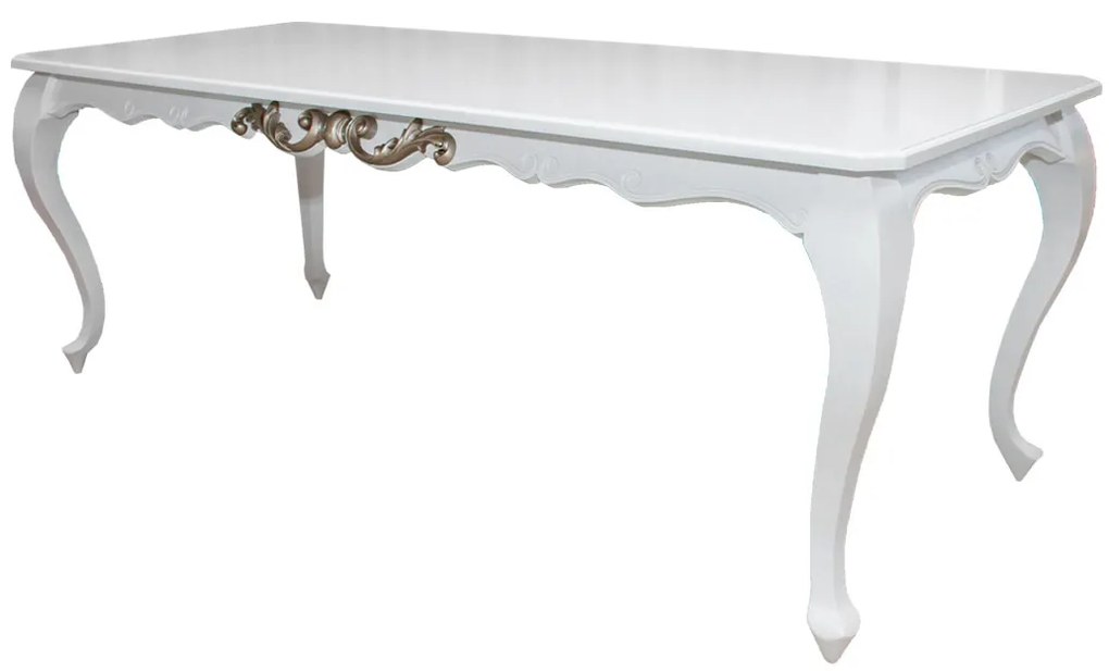 Mesa de Jantar Lavanda - 8 Lugares - 2,16m - Branco com Fendi Lumiére Provençal Kleiner