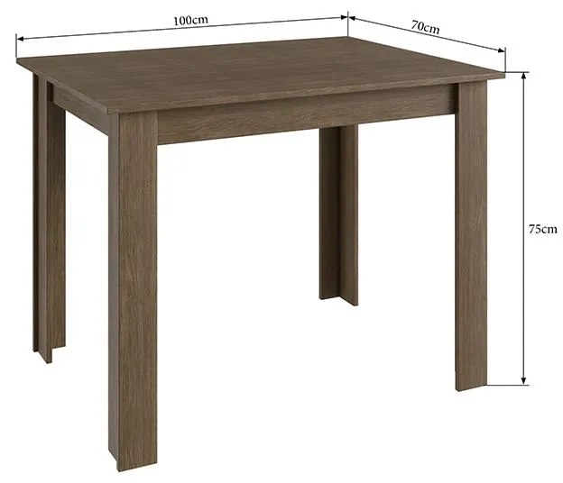 Conjunto Completo Canto Alemão, Mesa E 2 Cadeiras Mdf - Ameixa Negra