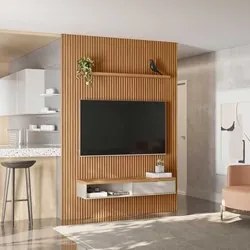 Bancada Suspensa Rack para Sala 136cm Prime L06 Nature/Off White - Mpo