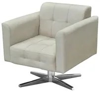 Kit 2 Poltronas Decorativas Base Cromada Giratória Ana Suede Bege - Ib