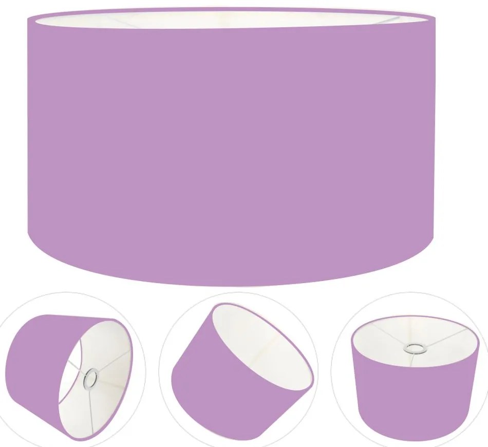 Cúpula abajur cilíndrica cp-8028 Ø60x30cm lilás