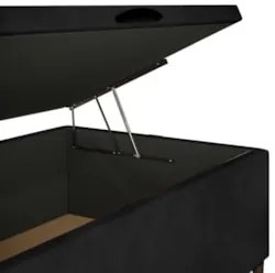 Base para Cama Box Baú Solteiro 88x188cm Hit Z04 Suede Preto - Mpozena