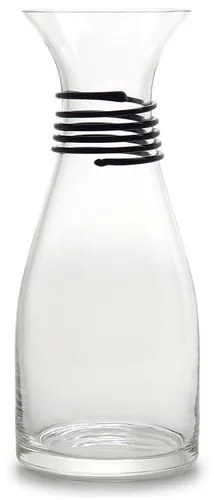 Litro Italiano com Aplicação Espiral Preta Murano Cristais Cadoro