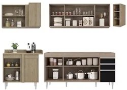 Armário de Cozinha Modulado de Canto Direito 5 Peças CP43 Balcão sem T