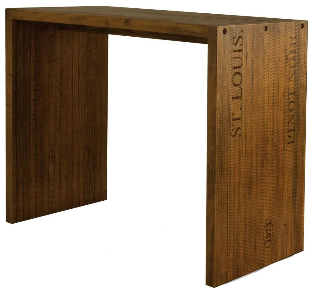 Balcão para Cozinha Flauer com Gravura Madeira Maciça Rustic Brown G54 - Gran Belo