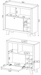 Balcão Adega 1 Porta AD5002 Branco - Tecno Mobili