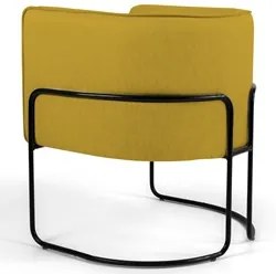 Kit 2 Poltronas Decorativas Base Aço Betina C-279 Veludo Mostarda - Do
