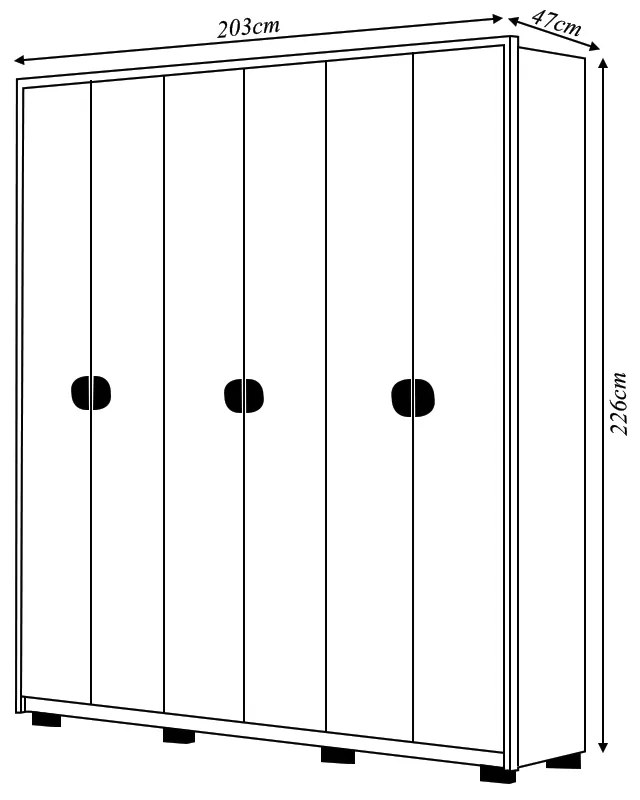 Guarda Roupa Casal Marlin 6 Portas de Bater 4 Gavetas com Nichos MDF Nogueira/Fendi G98 - Gran Belo
