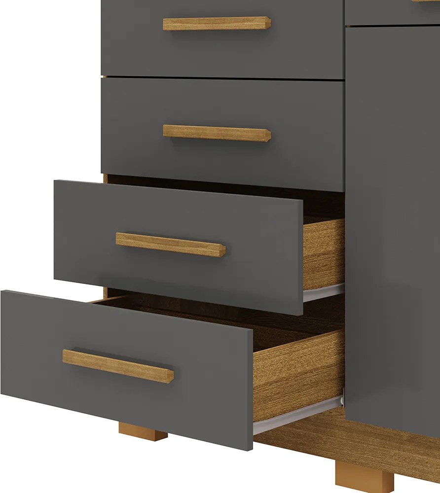 Cômoda Quarto 122cm com 2 Portas Sapateira Vitória Nature/Alasca V01 - D'Rossi