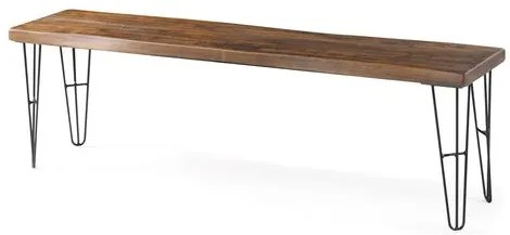 Banco Bronx Live Edge Rustic Brown com Base Grafite 190cm - 54186 Sun House