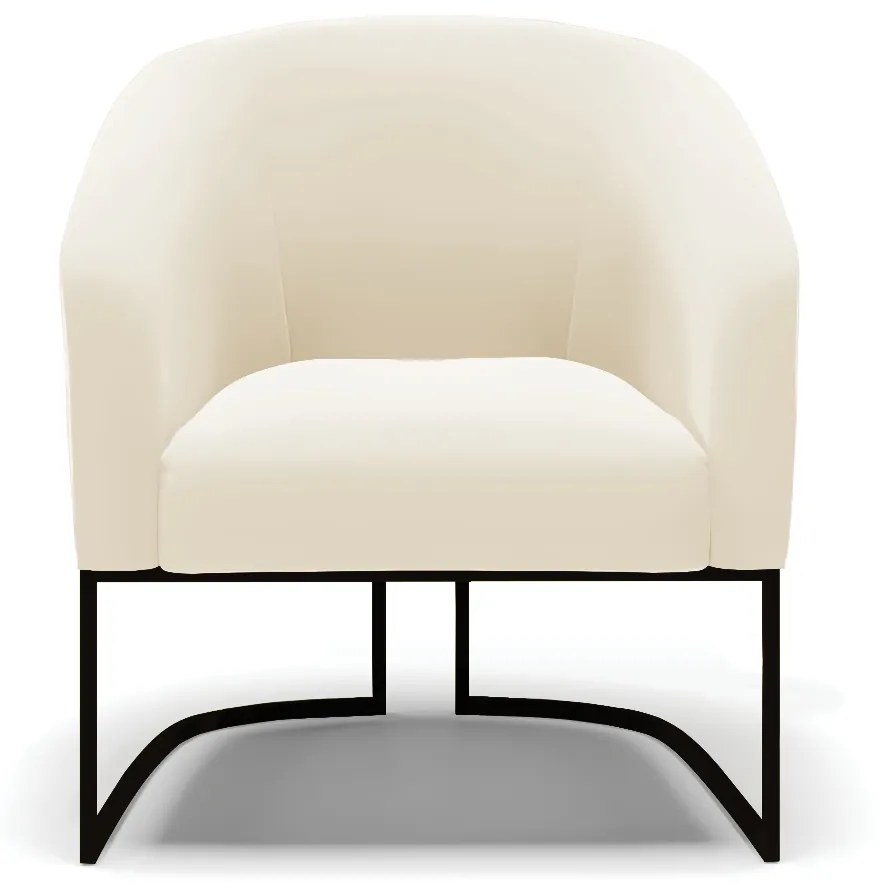 Poltrona Sala Decorativa Industrial Preto Kit 2 Stella Veludo Bege D03 - D'Rossi