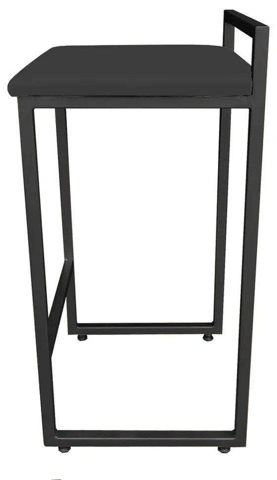 CONJUNTO 02 BANQUETAS PIETRA SUEDE PRETO