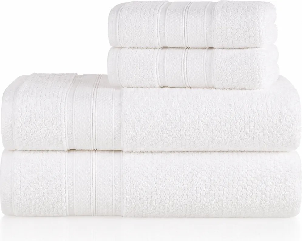 Kit 4 Pçs Toalhas Karsten 100% Algodão Nuvia - Branco  Branco