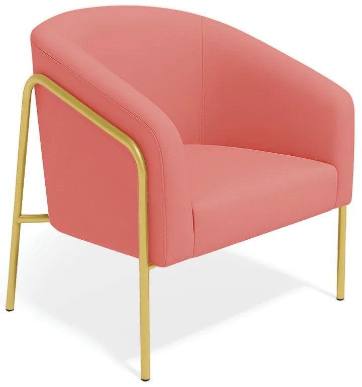 Poltrona Sala Industrial Alta Dourado Stella Suede D03 - D'Rossi - Rose