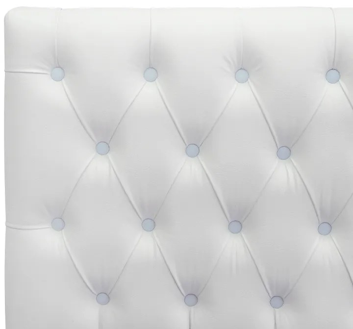 Cabeceira Cama Box Casal King 195cm Nicole Capitonê Corano Branco Botão Azul - Sheep Estofados - Branco