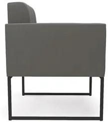 Sofá Namoradeira e 2 Poltronas Base Industrial Preto Ana Suede Grafite