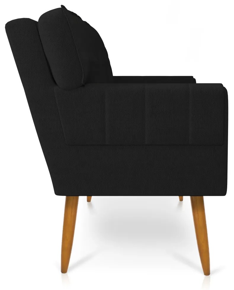 Namoradeira Anitta Linho Preto A79 Pés Palito Castanho - DRossi