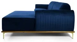 Sofá 245cm 4 Lugares com Chaise Direito Pés Gold Molino C-304 Veludo A