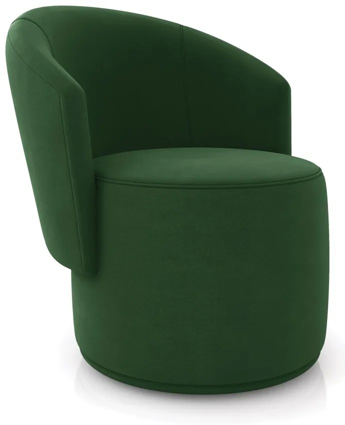 Poltrona Decorativa Orgânica Fixa para Sala Malu Suede M11 - D'Rossi - Verde