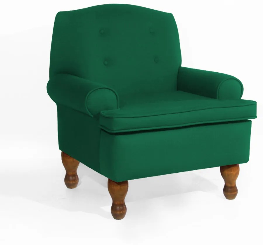 Poltrona da Vovó Lucy Decorativa Luxo Suede Verde Bandeira