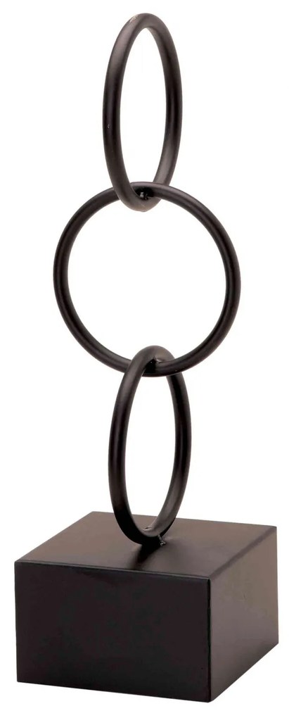 Escultura Decorativa Em Metal Preto 41x13 Cm - D'Rossi