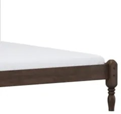 Cama Casal 140cm Com Cabeceira Pé Madeira Eduarda Café F07 - Mpozenat