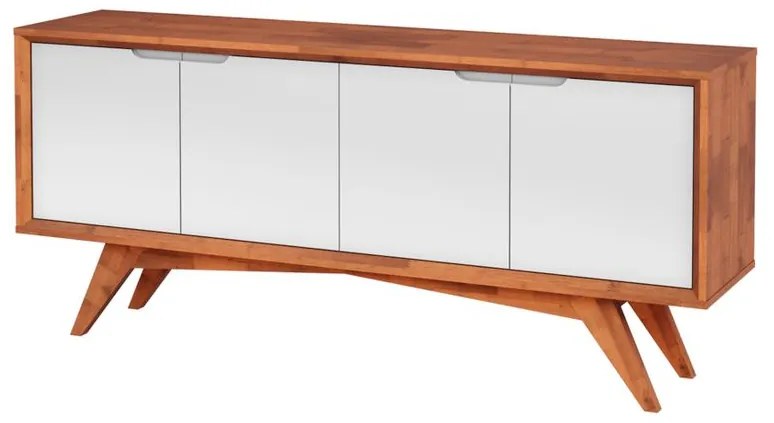 Buffet Querubim 4 Portas Natural e Branco - Wood Prime MP 27588