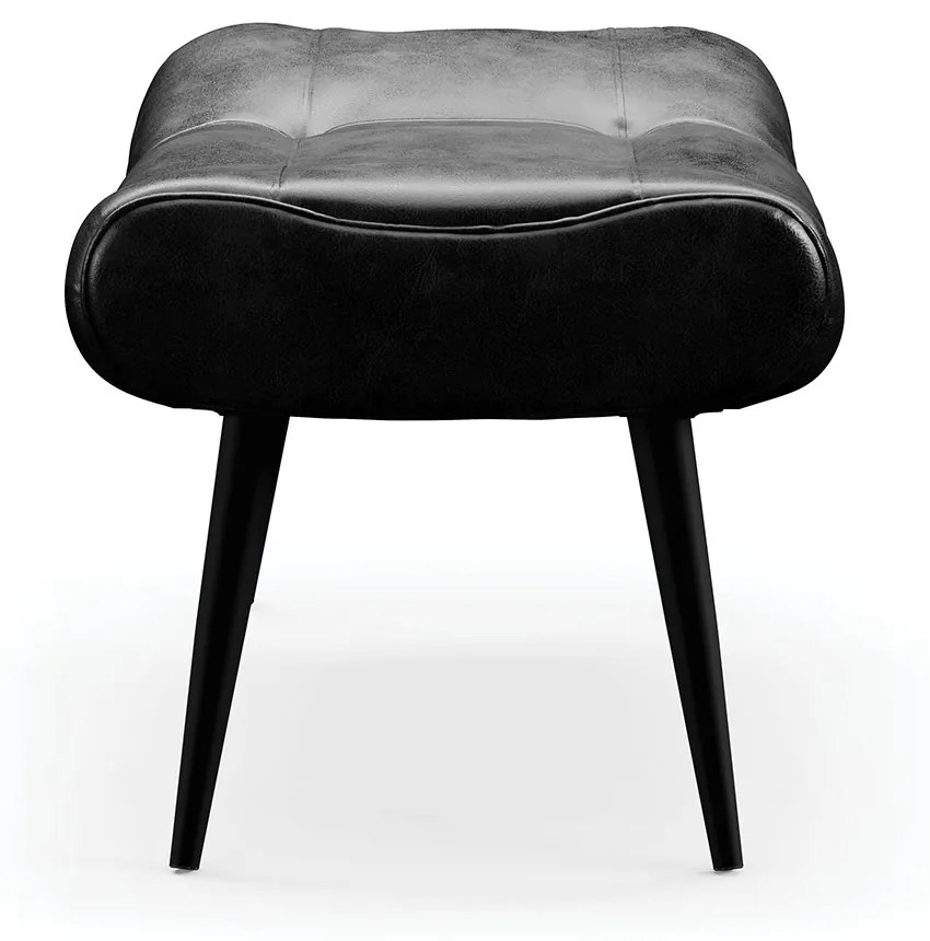 Kit 02 Puffs Sher Corano Preto Pés Palito de Ferro - D'Rossi