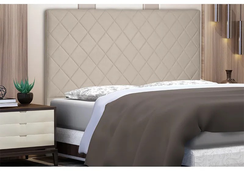 Cabeceira Cama Box Casal King 195cm Esmeralda Veludo Bege - Sheep Estofados - Bege