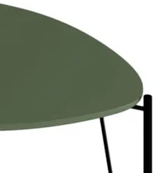 Mesa Lateral Para Sala Pés Metálicos Kit 2 Blen Musgo/Preto I06 - Mpoz
