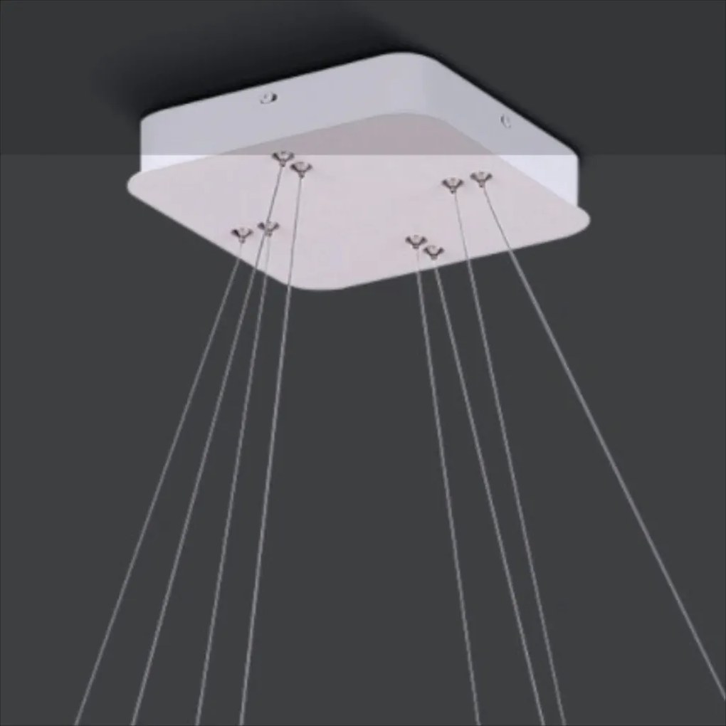 Pendente Hox 66W Led 3000K Ip20 Branco Bivolt 60X60Cm | Opus Dn 34348 (Branco)