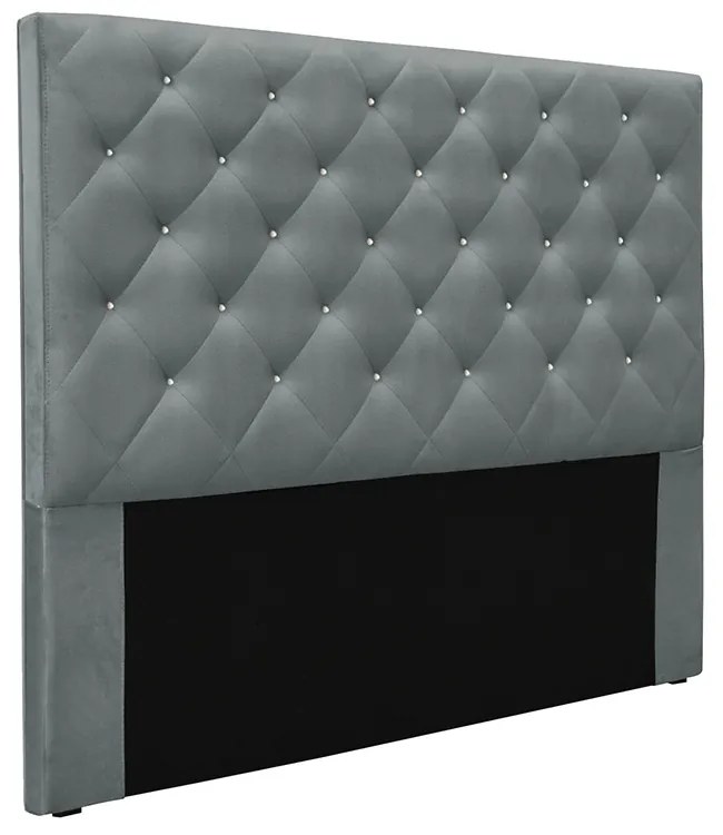 Cabeceira Cama Box Casal 140 cm Tania Veludo S04 - D'Rossi - Cinza