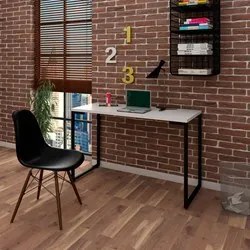Mesa Escrivaninha Fit 120cm Branco e Cadeira Charles FT1 Preta - Mpoze