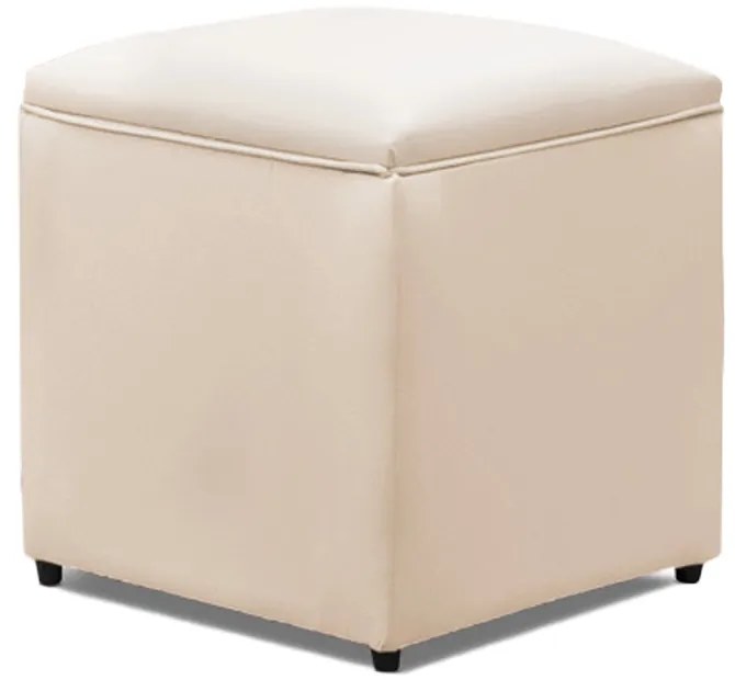 Puff Decorativo Quadrado para Sala Lígia Sintético E03 - D'Rossi - Bege