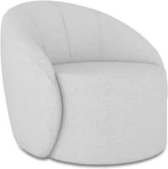 Poltrona Sala Giratória Redonda Kit 2 Steve Linho Cinza I01 - Mpozena