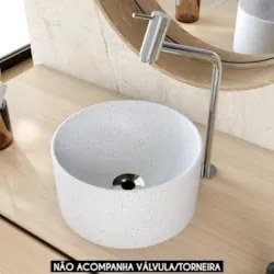 Cuba Pia Para Banheiro Redonda 30cm Celine C08 Branco Granit - Mpozena