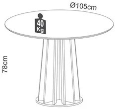 Mesa De Jantar Redonda 4 Lugares Thalia D01 Freijó/Preto Fosco - Mpoze