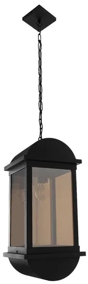 Pendente Vidro Aluminio Preto Toscana Arc